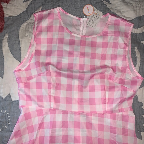 AWIBMK Vintage Retro 1950's Pink Gingham Swing Summer Dress 🌸 from Amazon - Picture 3 of 10